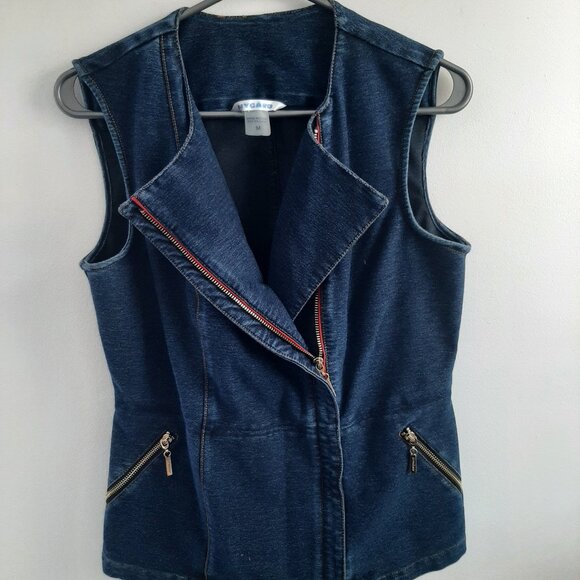 NYGUARD sleeveless vest Jacket Jeans For Woman Medium - Picture 5 of 10